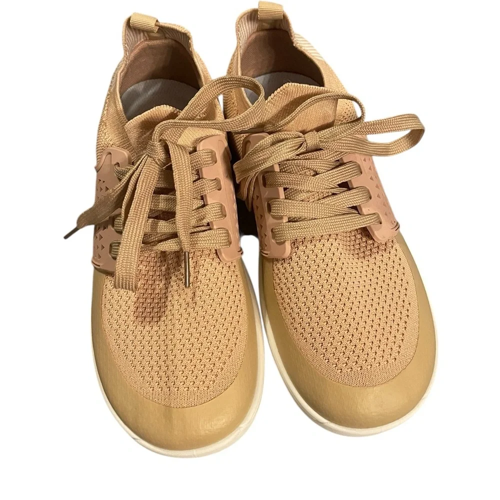 Tan Knit Sneakers - Picture 2 of 4